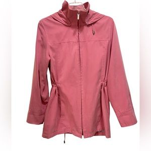 London Fog Pink Removeable Hood, adjustable waist Lightweight Coat Size Small R